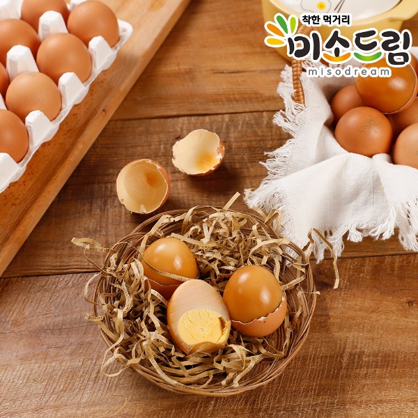 [회원전용] 미소드림 자연방사 유정란으로 만든 구운란 40구(20구X2팩) 계란 달걀